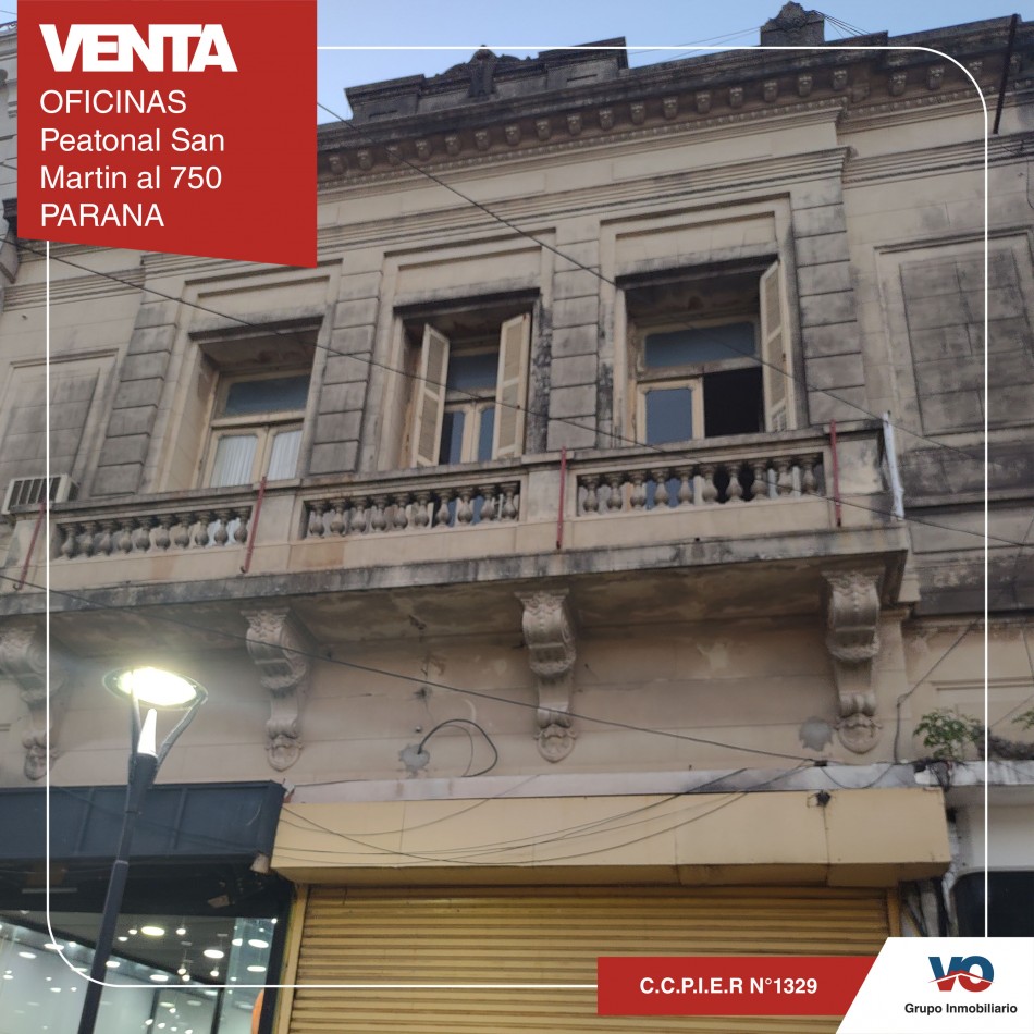 ALQUILO OFICINAS EN LA PEATONAL SAN MARTIN AL 750, PARANA - En Reparacion y Mantenimiento, se entrega en perfecto estado ( Ex Oficinas de Comercio Exterior)