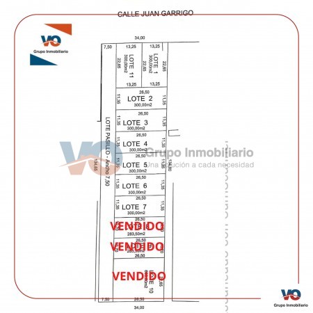 VENDO TERRENOS EN CALLE GARRIGO al 1700 *Excelentes terrenos de 300mts2 C/U 
