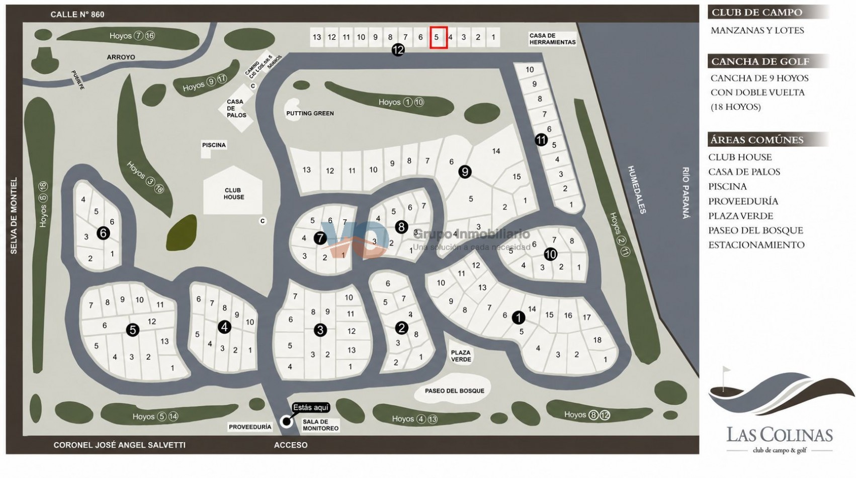 VENDO EXCELENTE TERRENO EN LAS COLINAS GOLF HOUSE - PARANA-  Superficie:880 Mts2