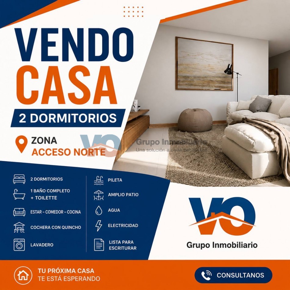 VENDO CASA A ESTRENAR - ZONA ACCESO NORTE / MAR DE SUEÑOS