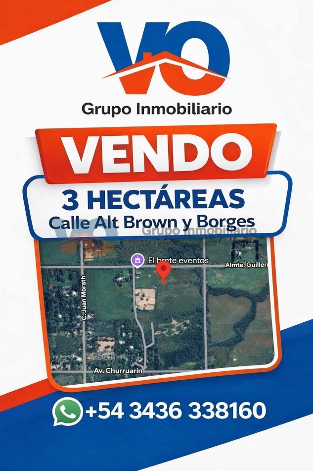 VENDO 3 HECTAREAS ZONA QUINTAS DEL ESTE PARANA